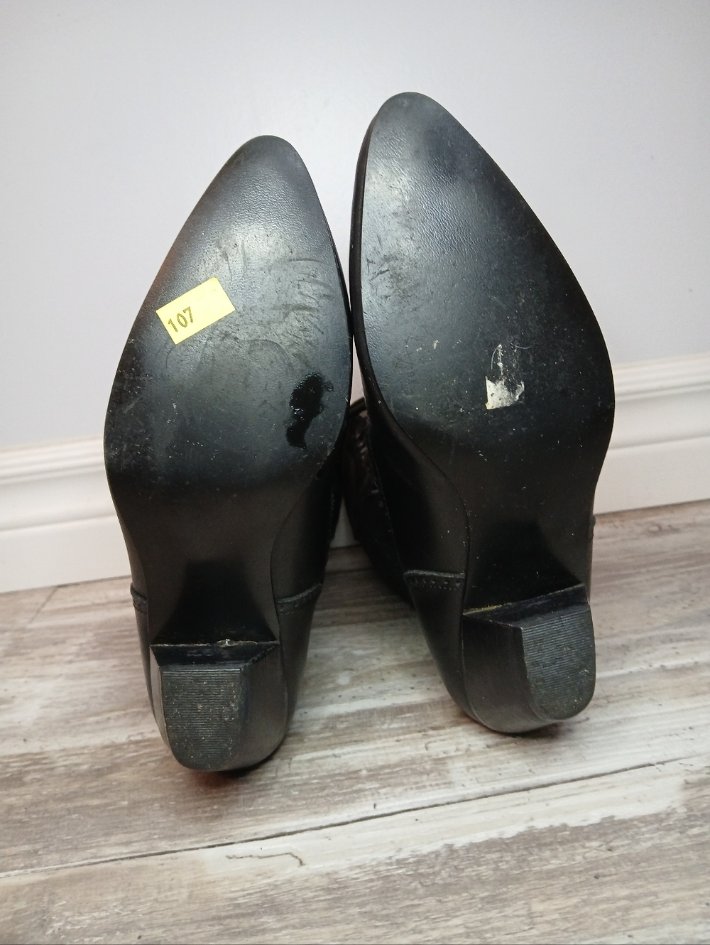 Whimsigoth Victorian Sheer Lace & Faux Leather Ankle Boots - Size 6 - Picture 4 of 11